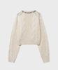 NOIRER FOR WOMAN Handmade Cable Crop Sweater (Ivory)