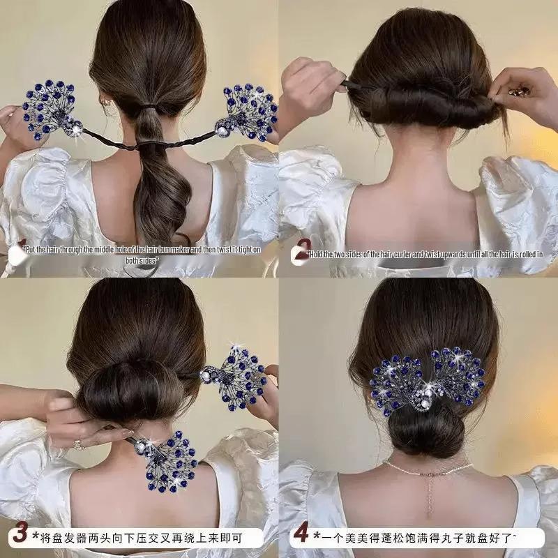 Newcomer Exclusive 0.01: Meatball Head Peacock Twist Clip with Feather Hairpin