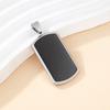 Simple rectangular pendant, glossy tag, black and white two-color men's and women's fashion personalized jewelry.