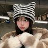 Women S Korean Style Cat Ear Knit Hat Winter Warm Ear Protection Beanie Hat