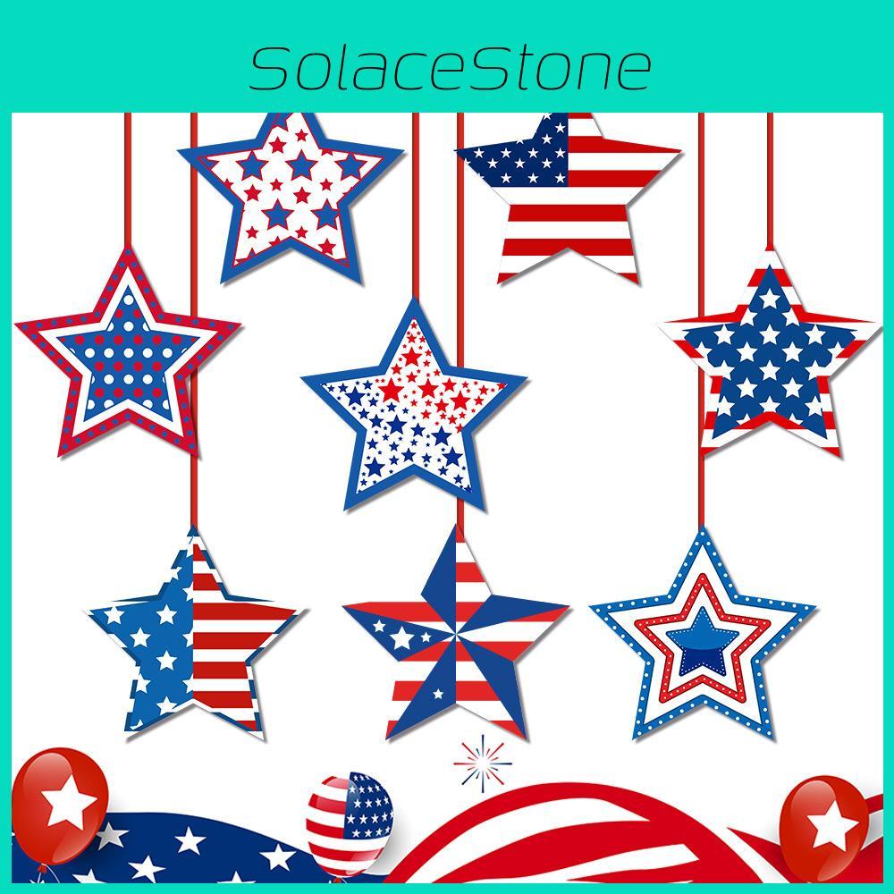 Themed Day Independence Star Shaped Hanging Ornaments Scene Arrangement Props