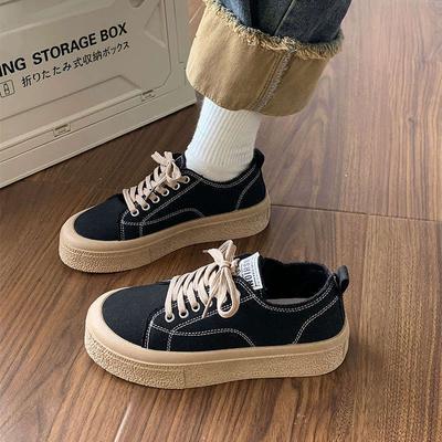 Chaussures en toile à plateforme pour femmes ins tide 2025 nouvelles polyvalentes explosion décontractées petites chaussures blanches chaussures de skate pour femmes tide
