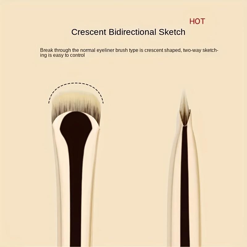 1Pcs Crescent Eyeliner Brush Draw Eyeliner Eyeband Contour Makeup Tools Upgrade half round Blade Eye liner Makeup Brush Thin