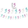 Happy Birthday Banner Mermaid Party Decor Mermaid Tail Shell Bunting Garland Girl First Birthday Party Decoration Baby Shower