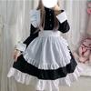 New black and white goth loli dress butler maid outfit COS anime cosplay