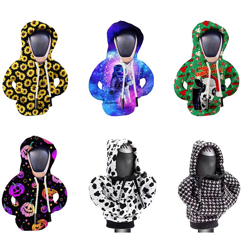 1Pc Gear Shift Hoodie Cover Shift Cover Car Gear Handle Decoration Fits Manual Automatic Universal Car Shift Lever Interiordecor
