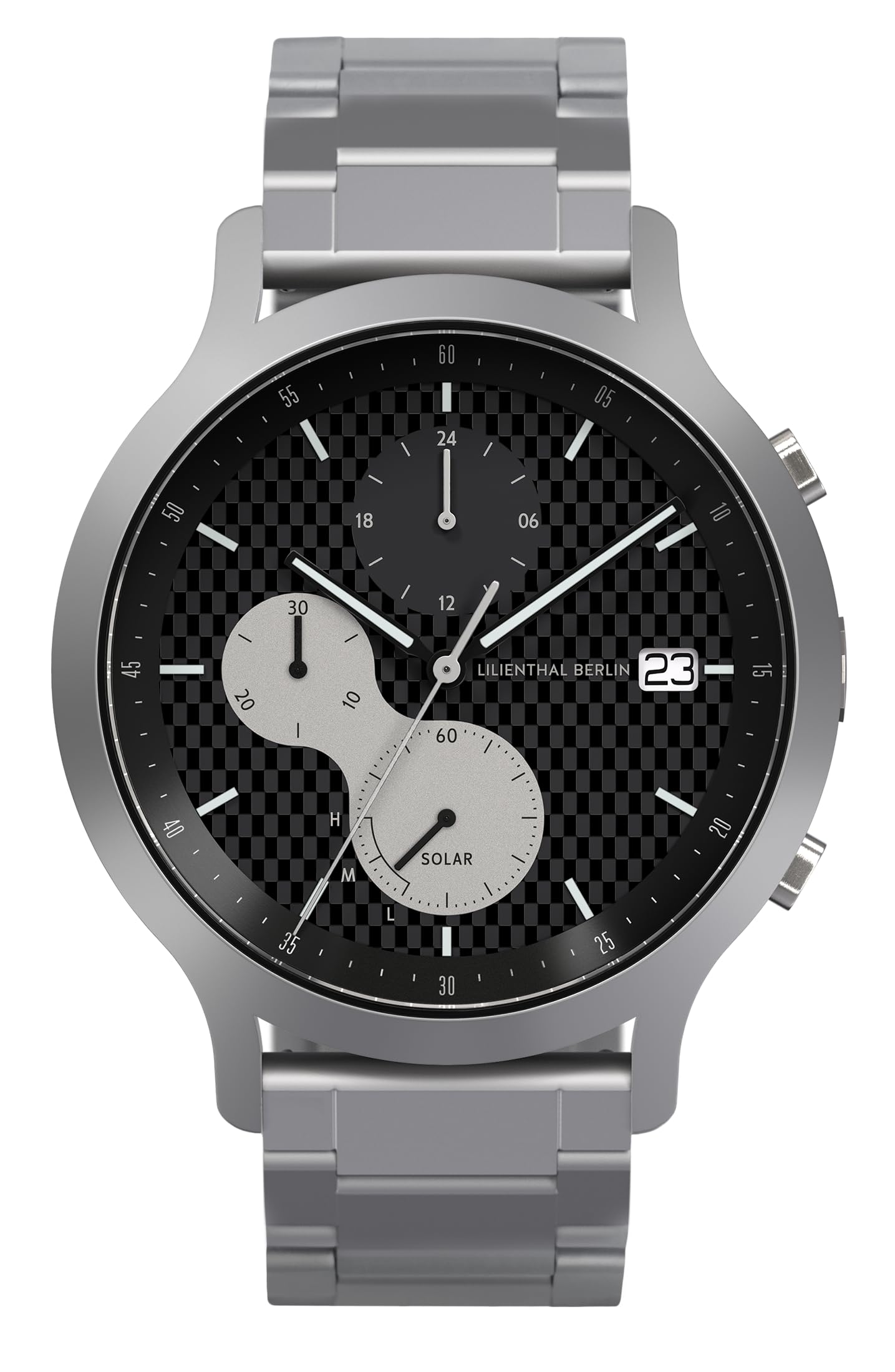 

Watch Solar Chronograph Date Limited Made in Germany Silver [Lillianthal Berlin] C01-LE-SLR-3-B040A Men s