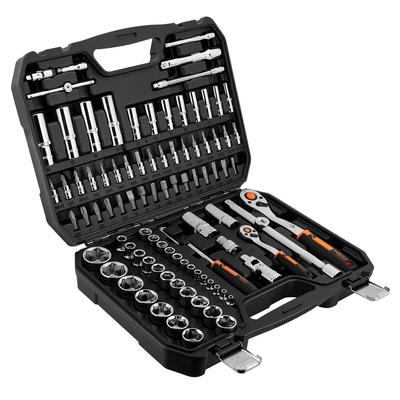 Socket Wrenches, 1/4", 1/2", CrV, Set of 94 Pieces