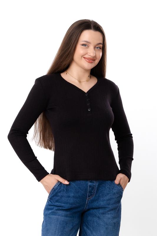 Women's Ribbed Angora Long Sleeve Top with Buttons, Demi-season 8454-088 HC