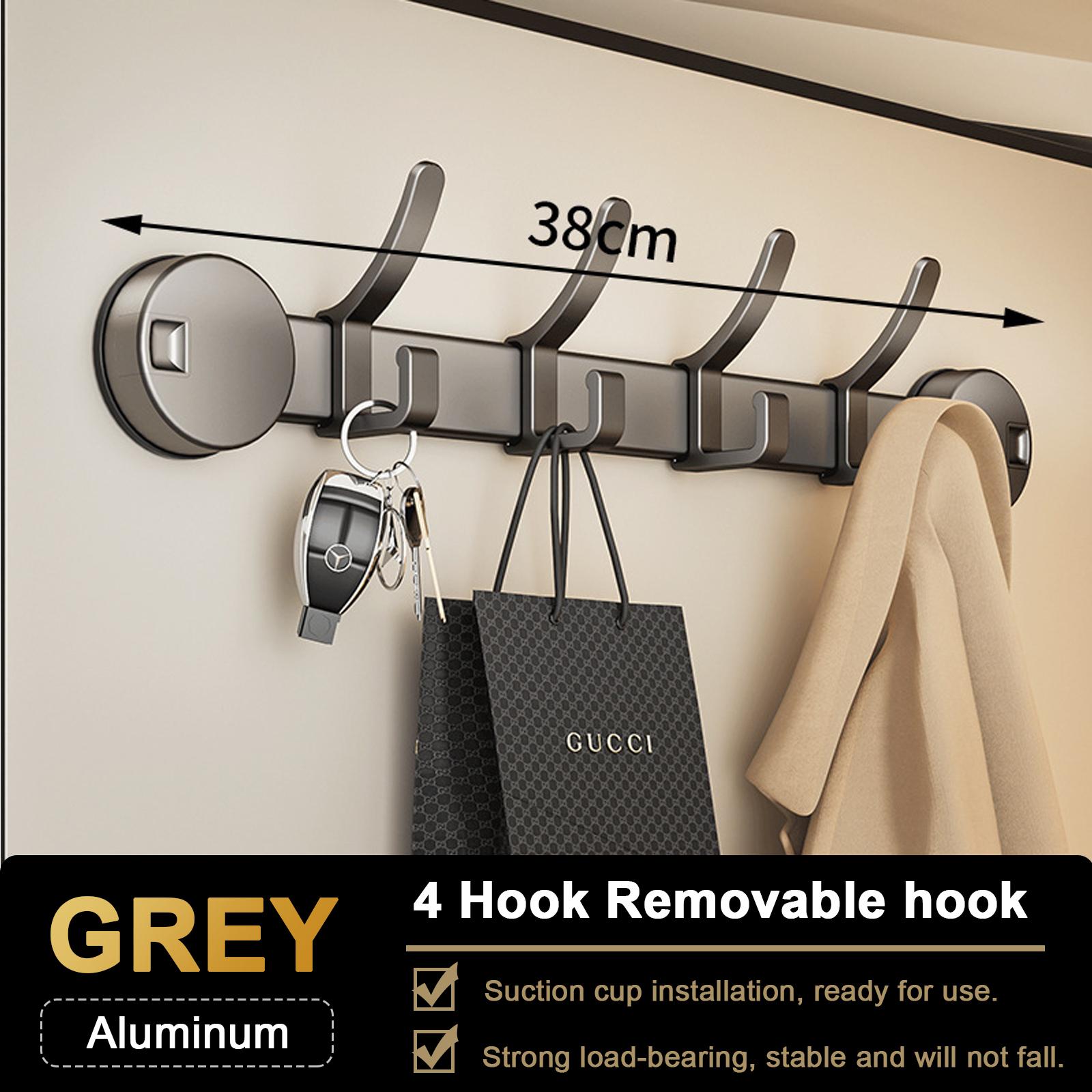 

Clothes Hook Bathroom Towel Hanger Hook Wall Hook Adhesive Wall Hook No punching required Hanging Hooks Door Back Clothes Hook Grey 4 Hooks