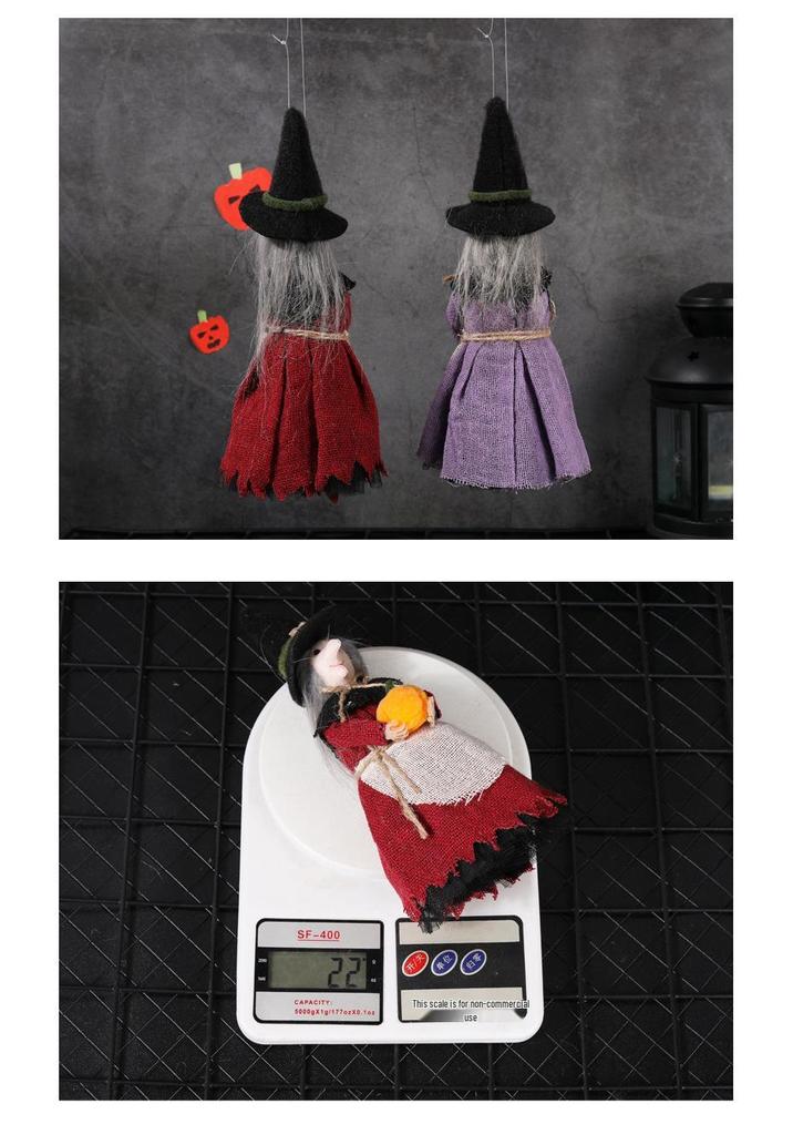 Witch Broom & Ghost Pendant Ceiling Halloween Decoration