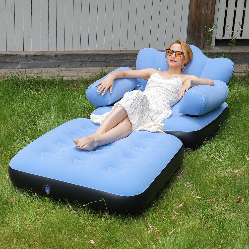 Automatic inflatable sofa bed outdoor portable folding inflatable bed sofa camping tent lazy air bed color box packaging