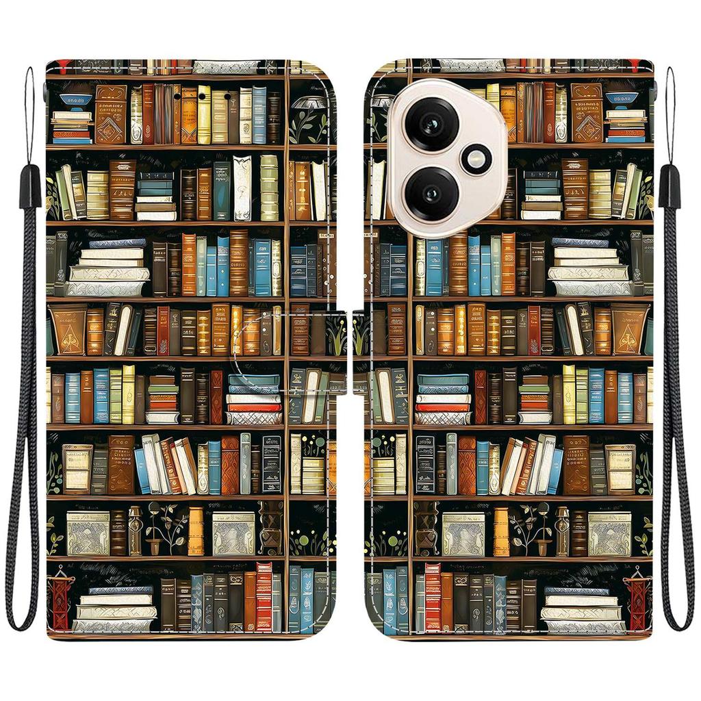 For Honor 400 5G (Global) Leather Case Stand Wallet Pattern Printing Phone Cover with Wrist Strap