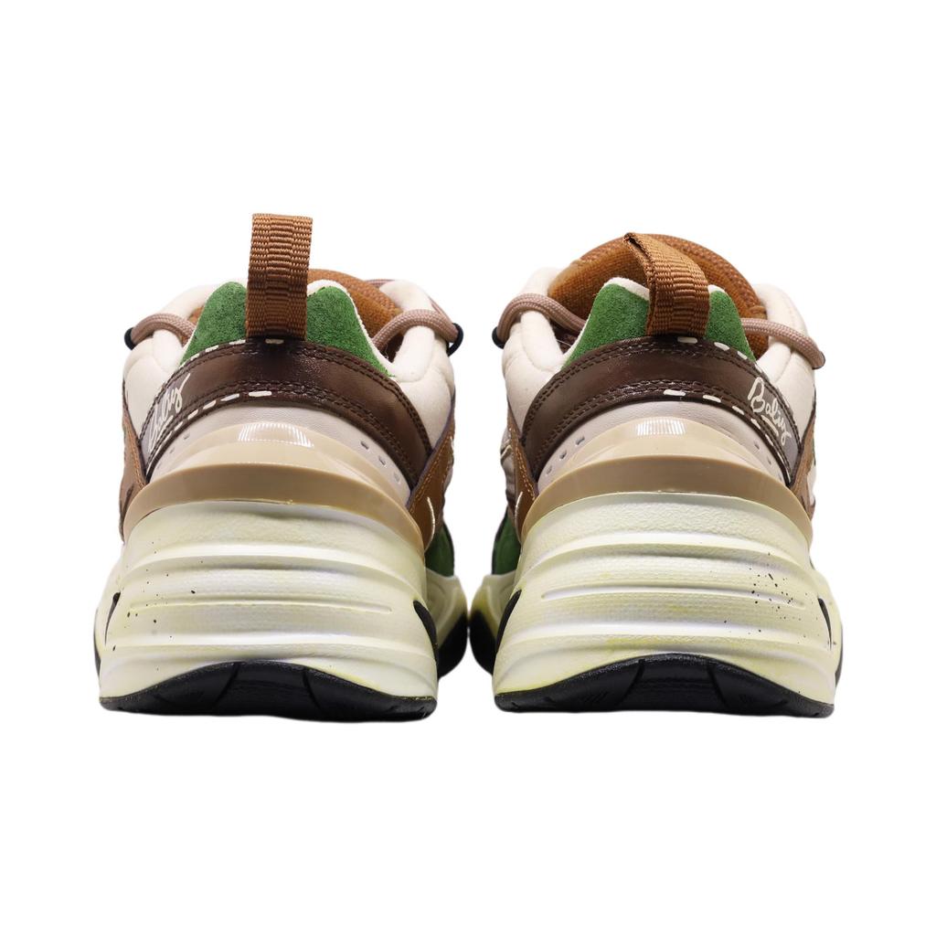 Nike M2K Tekno Abrasion Resistant Low top Chunky Sneakers Men's Brown Green IO8162-110(TeamF-)