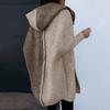 Color Block Hooded Knit Cardigan - Women's Mid-Length Outerwear for Autumn/Winter 2025
