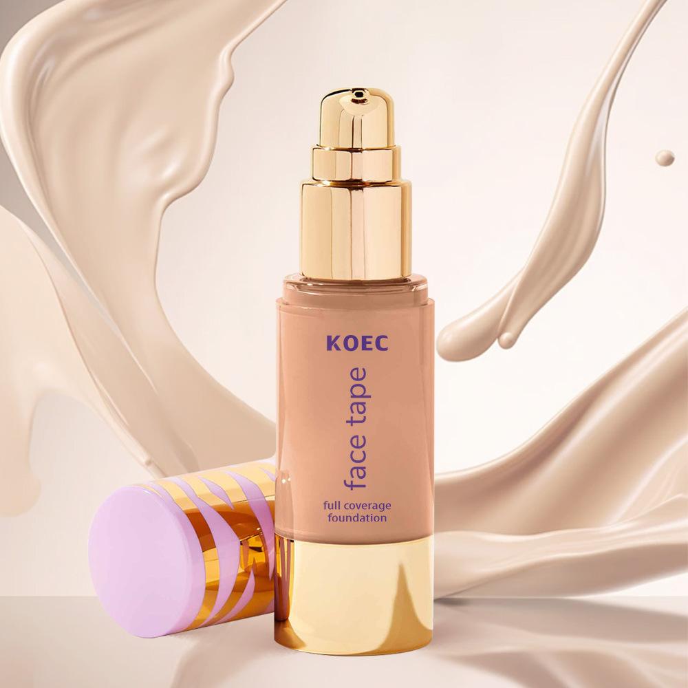Waterproof Matte Not Cakey, KOEC Face Tape Foundation Lightweight Concealer Long-Lasting, Natural Shade