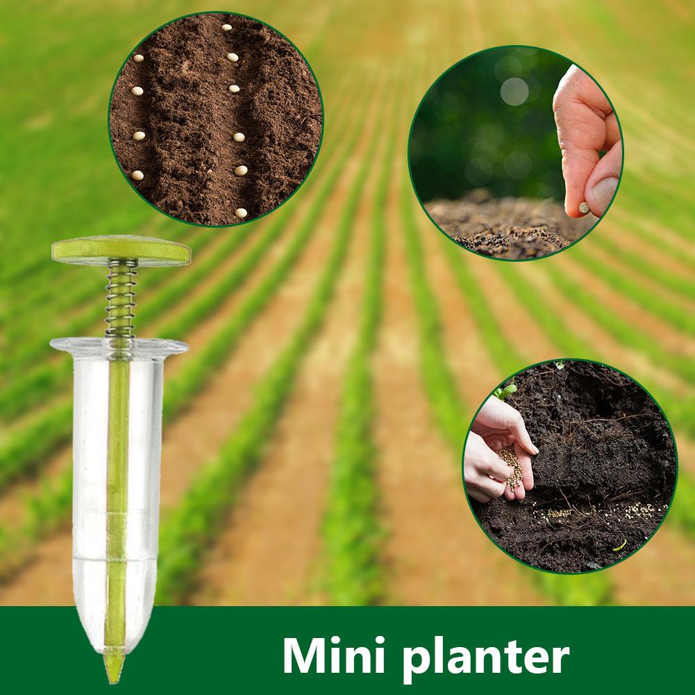 Handheld Seed Planter 5 Different Settings Plant Seed Sower with 2 Transplanting Tools Small Seed Spreader Gardening Supplies