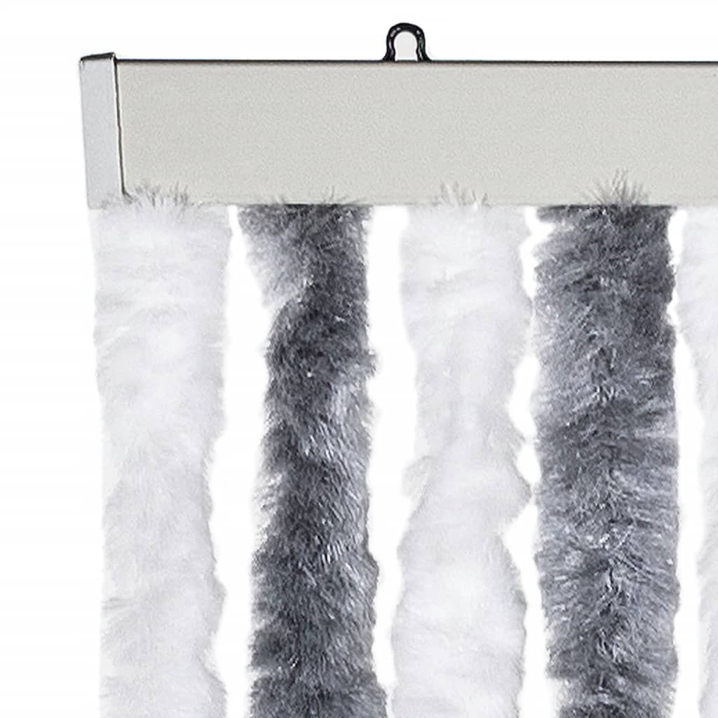 Fly Screen Curtain Grey and White 100 X 200 Cm Chenille