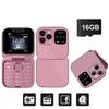 2025 I16 PRO MAX 4G Mini Fold Mobile Phone 2 SIM Card Speed Dial Video Player Magic Voice Blacklist Small Flip Cellphone Type-C