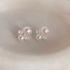 1 Pair Soft Pink Imitation Pearl Earrings Elegant Luxurious Studs Delicate Light Pink Luster Durable Everyday Party Jewelry for Women