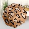 1pc Leopard Print Hearts Pattern Umbrella with Plastic Handle,Compact & Stylish,Cartoon Pattern,Outdoor UmbrellaPT357