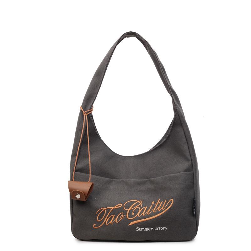 Canvas bag women's large-capacity autumn and winter versatile casual shoulder bucket bag premium tote bag