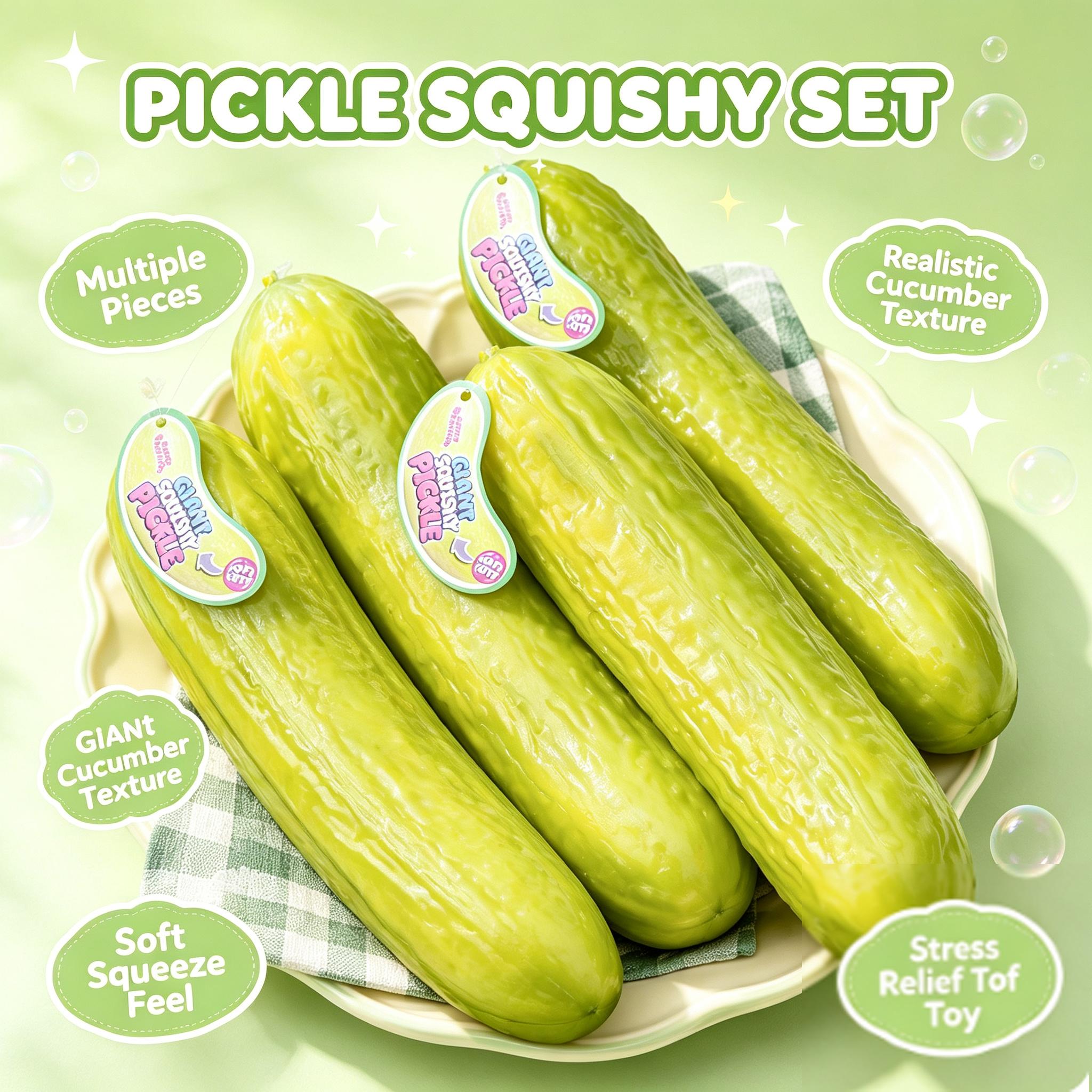 Jumbo augurk squishy speelgoed met kalmerende zintuiglijke ervaring Augurk squishy speelgoed Fruit knijp zintuiglijk fidget zachte textuur en grappig yellow