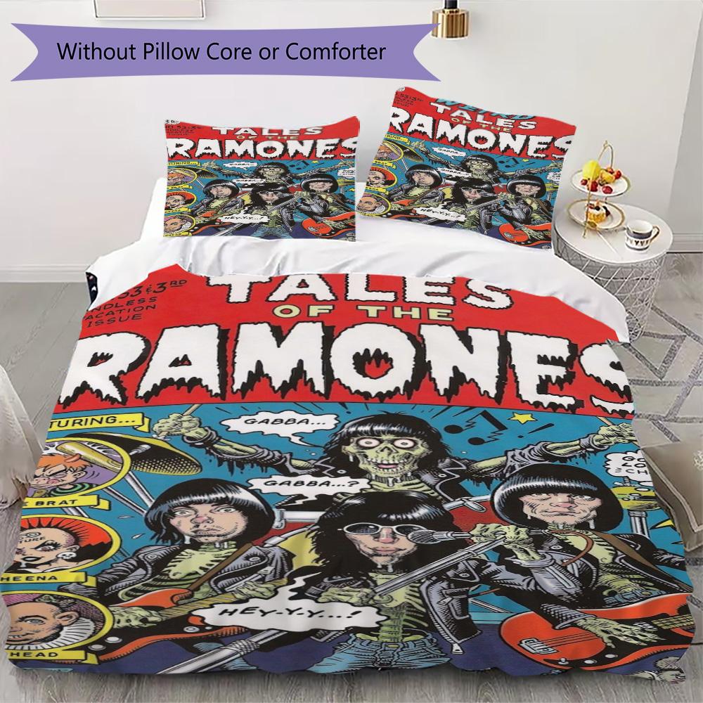Ramones: Strange Talk Pattern Bedding,Quilt Set Quilt Cover Pillowcase Home Birthday Gift (1*duvet cover+2*pillowcase,without core)ZSJT0917075