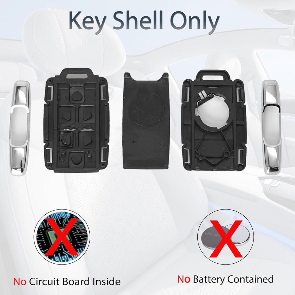 Key Fob Shell Case Replacement Fits For Chevy Silverado Colorado GMC Sierra Canyon 2014- Keyless Entry Remote Control 4 Button Pad Outer Cover With