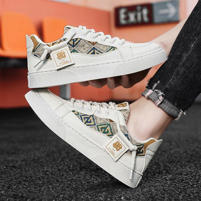 

ins boys shoes 2025 Korean version breathable sports skateboard shoes trendy boys platform casual stitching canvas shoes 44 сірий колір