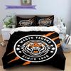 Castleford Tigers Muster Bettwäsche Bettdecken-Set Heimdekoration Geschenk (1 Bettbezug + 2 Kissenbezüge (ohne Füllung))