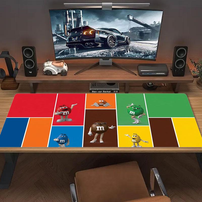 M&M's Large Size Mouse Pad Large Gaming Table Cushion Non-slip Laptop Tablet Big Mousepad XXL Mat Mini PC Playmat With Lock edge