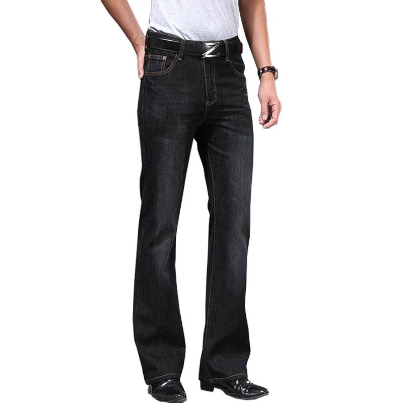 

Мужские расклешенные джинсы Мужские джинсы большого размера со средней посадкой Черные джинсы 40 чёрный