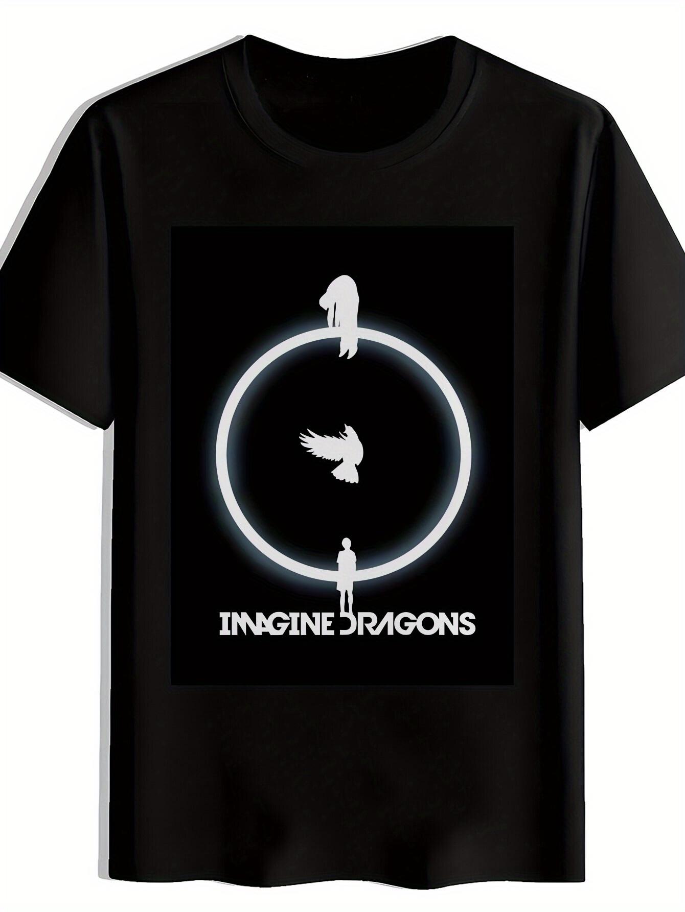 T-shirt Casual Crew Neck with Imagine Dragons Graphic Print XXL