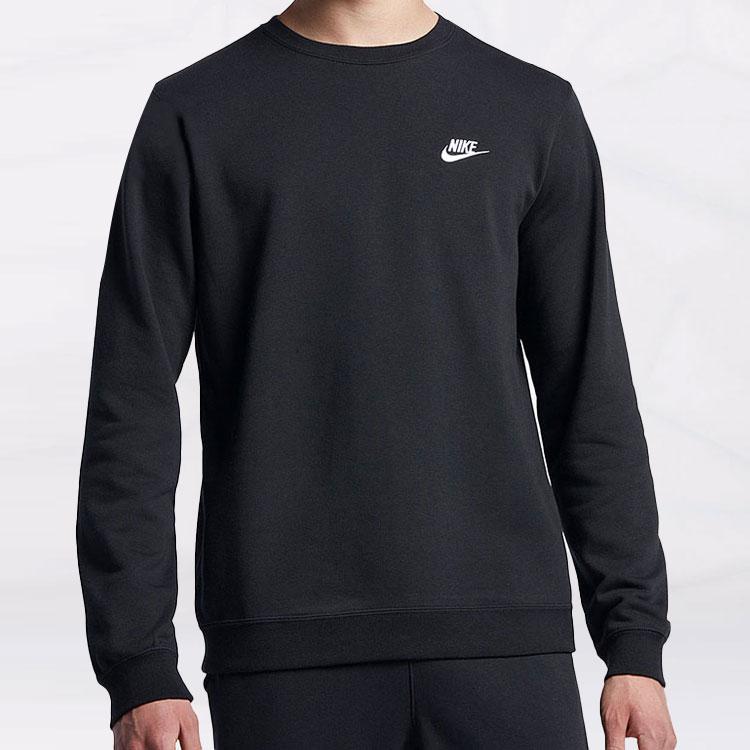Nike Sportswear Logo Print Pullover Sweatshirt Men Tops Black DO1740-010