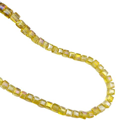 

100Pcs 4mm Faceted Cube Beads Electroplated Artificial Crystal Spacer Beads Sparkly Craft Beads for Necklace Earring Bracelet Jewelry Making DIY
