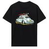 Summer Classic Car Top Retro Car Pattern T-shirt Men's and Women's Creative Picture Collar Printing Pure Cotton Short Sleeves