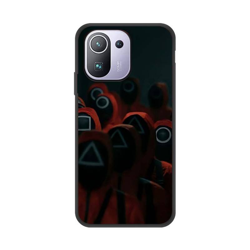 Squid Game Phone Case for Xiaomi Redmi 8A 9 K30 Pro 9A Note 8T Note 8 9 Pro TPU mykt silikon svart deksel