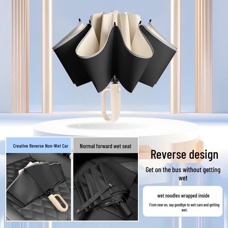 Automatic Reverse Fold Umbrella - Dual Use, Sun & Rain UV Protection, Ideal for Corporate Gifts and Advertising.