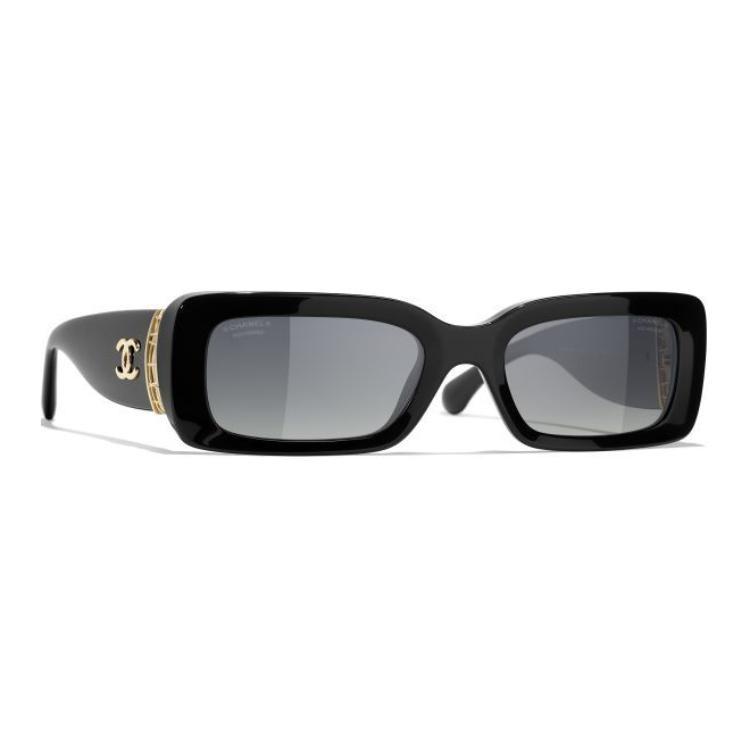 CHANEL Rectangular Sunglasses Unisex Black Asia Version CH5534A-C622S8