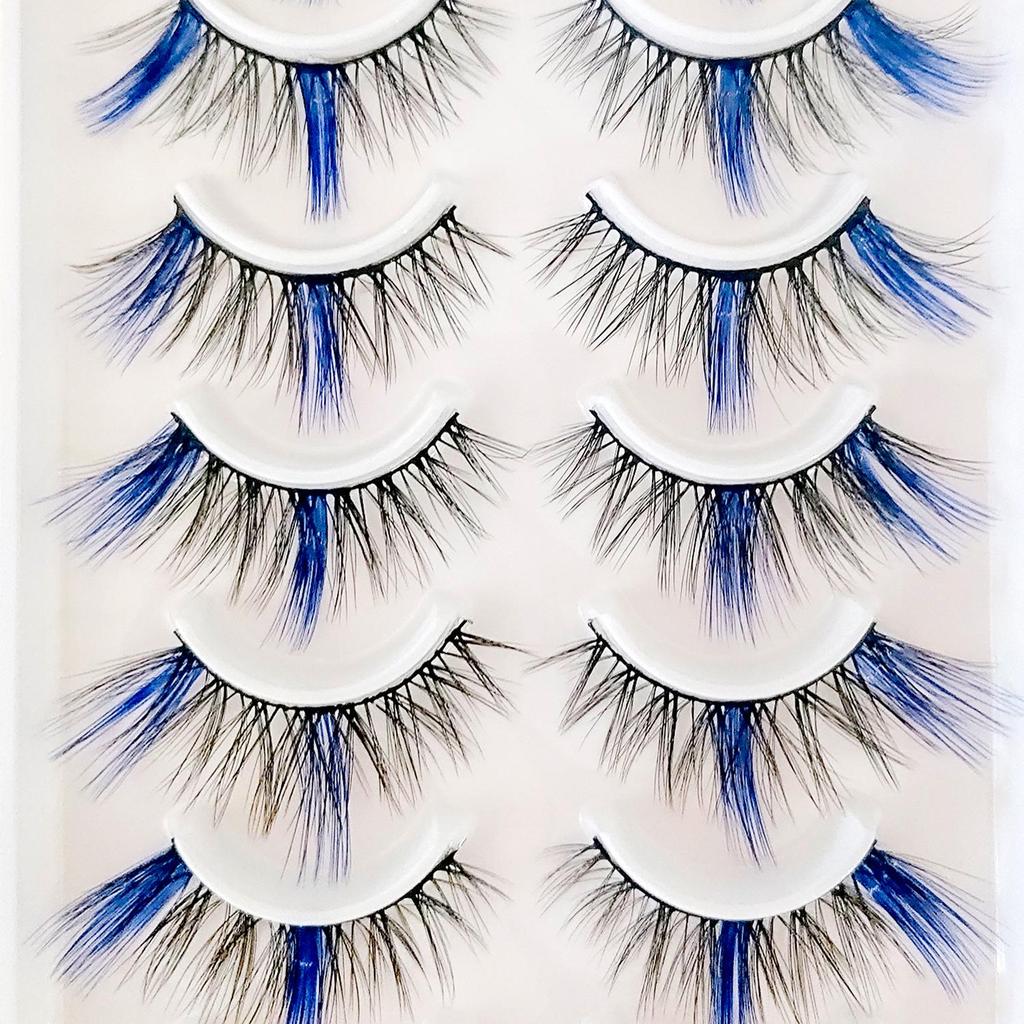 Cross-border Multicolor 3D Eyelashes: Thick, Voluminous Eye Accents for Children's Day, Halloween, Christmas, and Cosplay