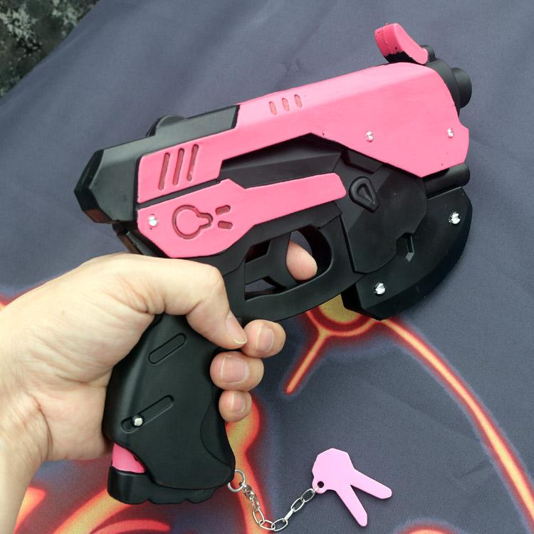 Real Size D.Va Pistol Gun Weapon Hana Song Overwatch Cosplay tracer Rubber DVA Gun Model Game Peripheral Kid Toy Anime Gift