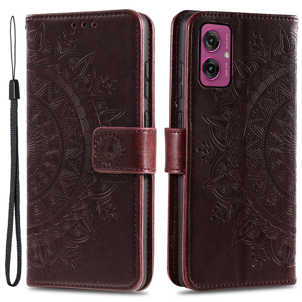 For Motorola Moto G55 5G Case Imprinted Totem PU Leather Wallet Stand Phone Cover