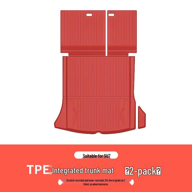 Xiaomi SU7 Trunk Mat: TPE Waterproof, Wear-Resistant, Full Coverage Tail Box Mat with Raised Edges.