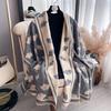 Luxury Winter Cashmere Scarf Women Leafage Print Warm Pashmina Blanket Poncho Scarves Female Shawl Wraps Thick Foulard Bufanda