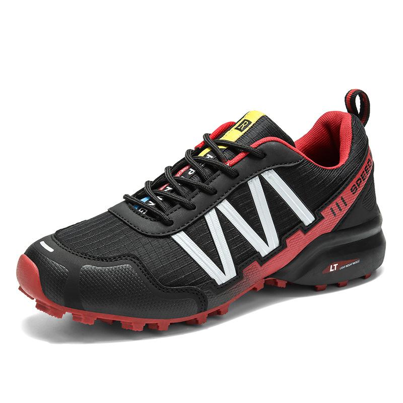 Large size men's shoes outdoor sports casual shoes breathable mesh non-slip travel shoes running shoes black shoes