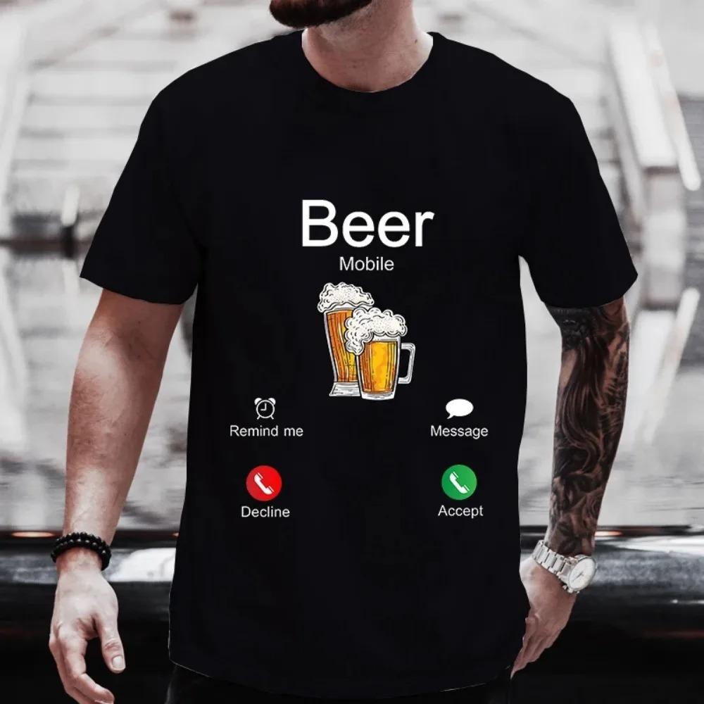 Bier ruft Grafik T-Shirts Freitag Bier Bierliebhaber Herren T-Shirts Y2k Kleidung Junggesellenabschied Trinkteam Passende T-Shirts