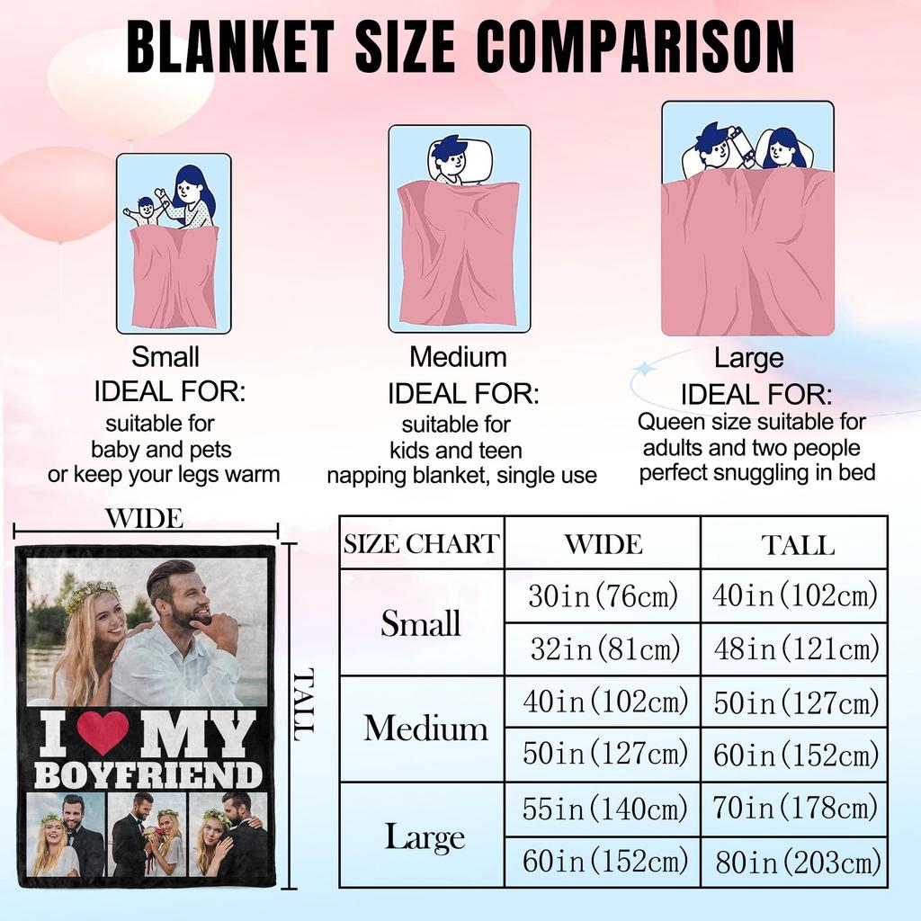 1pc Customized Blanket Your Design Logo Family Photo Print Warm Smooth Blanket Custom for Lover Dad Mom for Winter New Year Gift