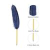 PATIKIL Feather Ballpoint Pen Set, Metal Holder, Black Ink, Vintage Quill Pen with 5 Refills, for Office and Wedding Signing, Blue