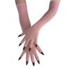1 Paar Naadloze Mesh Nagelvingerhandschoenen Leuke Handschoenen Cosplay Halloween Nachtclub Dans Bruiloft Feest Accessoires Nagelhandschoenen